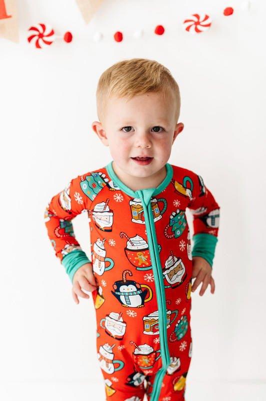 Bamboo Convertible Footie Romper - Wake Me Up Before You Cocoa (Mugs) - Image 2