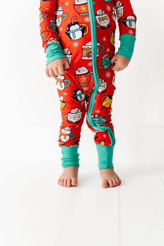 Bamboo Convertible Footie Romper - Wake Me Up Before You Cocoa (Mugs) - Image 4