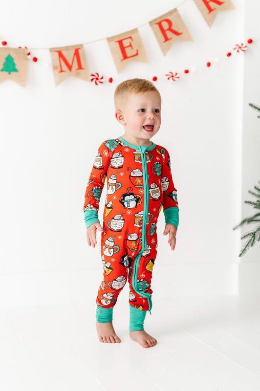 Bamboo Convertible Footie Romper - Wake Me Up Before You Cocoa (Mugs) - Image 6