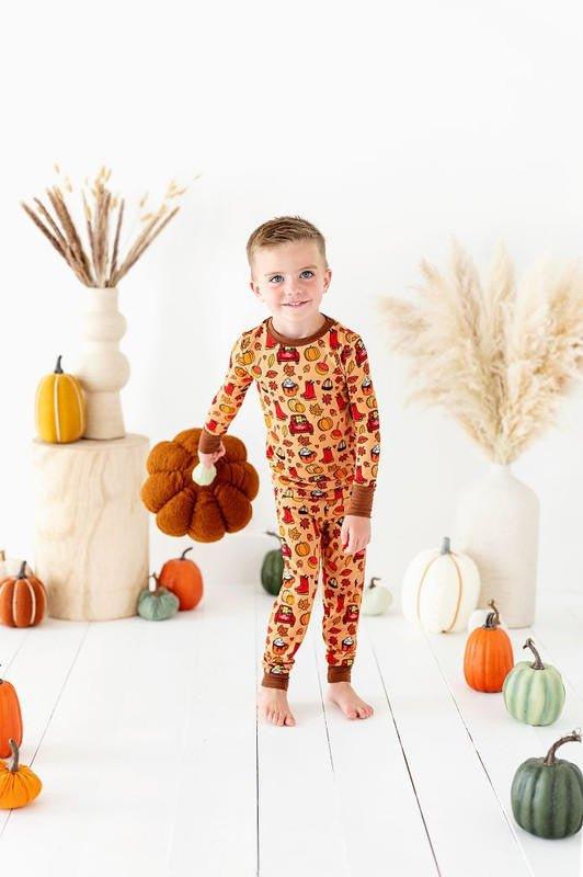 Bamboo Long Sleeve Pajama Set - Autumn Truck - Image 2