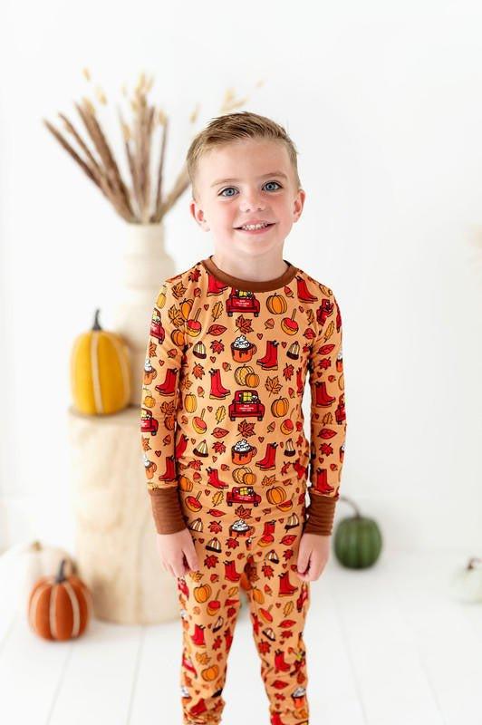 Bamboo Long Sleeve Pajama Set - Autumn Truck - Image 4