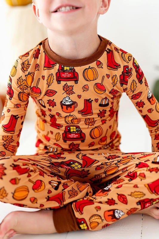 Bamboo Long Sleeve Pajama Set - Autumn Truck - Image 6