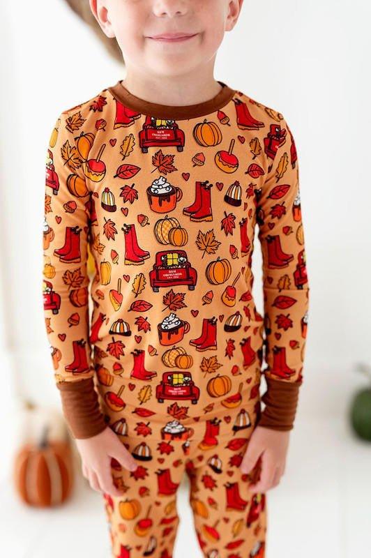 Bamboo Long Sleeve Pajama Set - Autumn Truck - Image 7