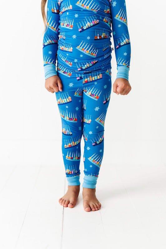 Bamboo Long Sleeve Pajama Set - Menorah - Image 2