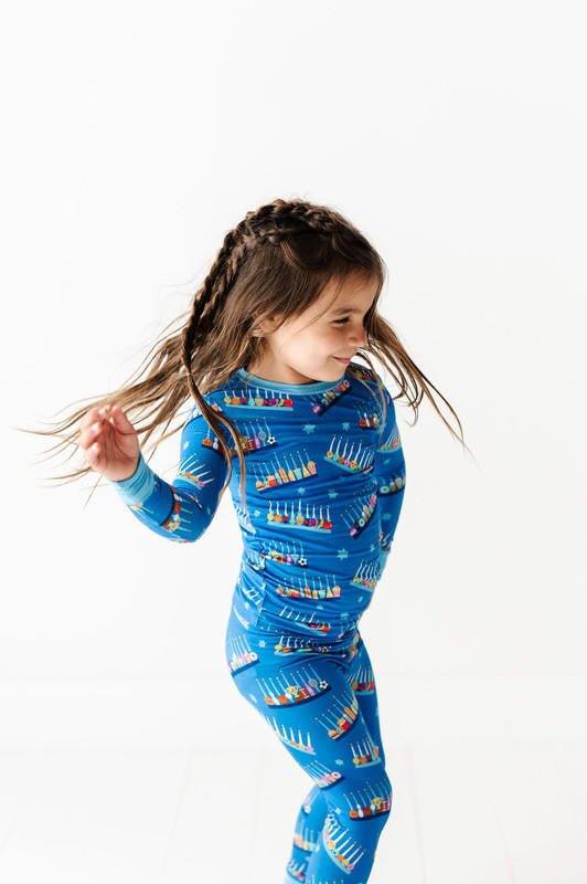 Bamboo Long Sleeve Pajama Set - Menorah - Image 3