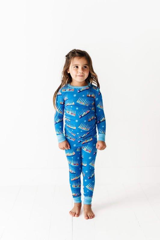 Bamboo Long Sleeve Pajama Set - Menorah - Image 4