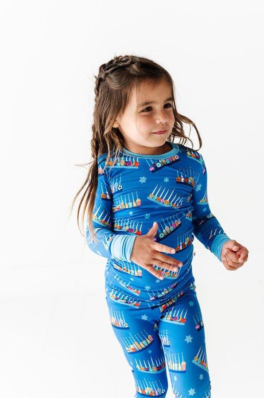 Bamboo Long Sleeve Pajama Set - Menorah - Image 5