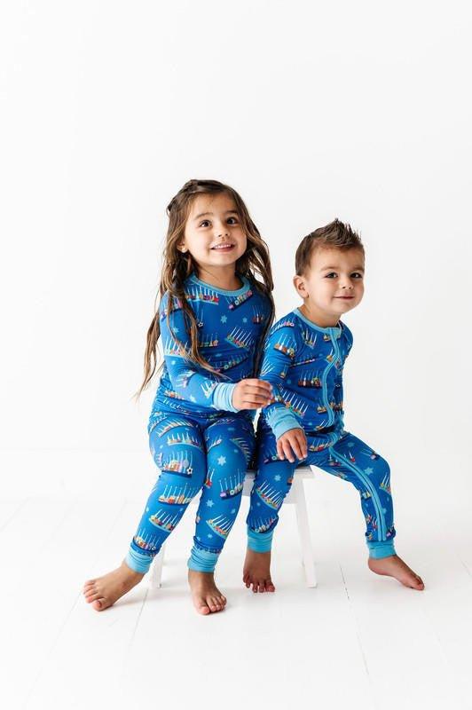 Bamboo Long Sleeve Pajama Set - Menorah - Image 7