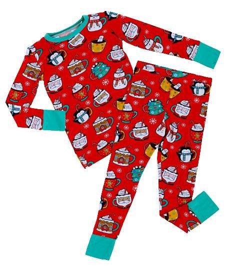 Bamboo Long Sleeve Pajama Set - Wake Me Up Before You Cocoa (Mugs)