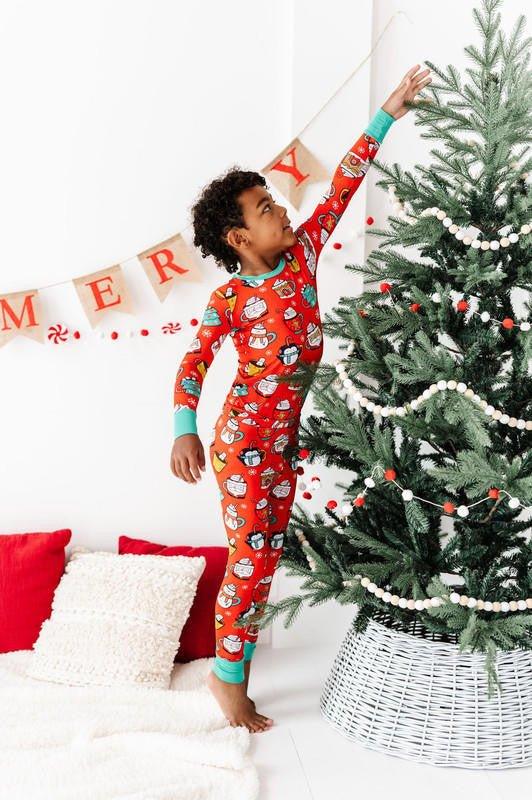 Bamboo Long Sleeve Pajama Set - Wake Me Up Before You Cocoa (Mugs) - Image 2