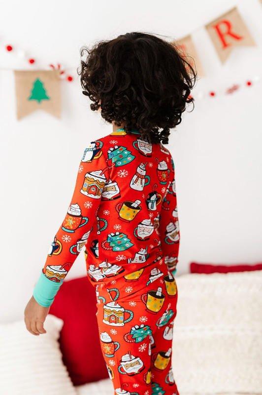 Bamboo Long Sleeve Pajama Set - Wake Me Up Before You Cocoa (Mugs) - Image 3