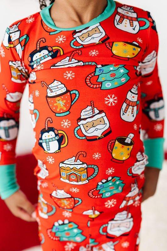 Bamboo Long Sleeve Pajama Set - Wake Me Up Before You Cocoa (Mugs) - Image 4