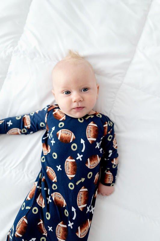 Boy's Bamboo Knotted Gown - Football - Image 2