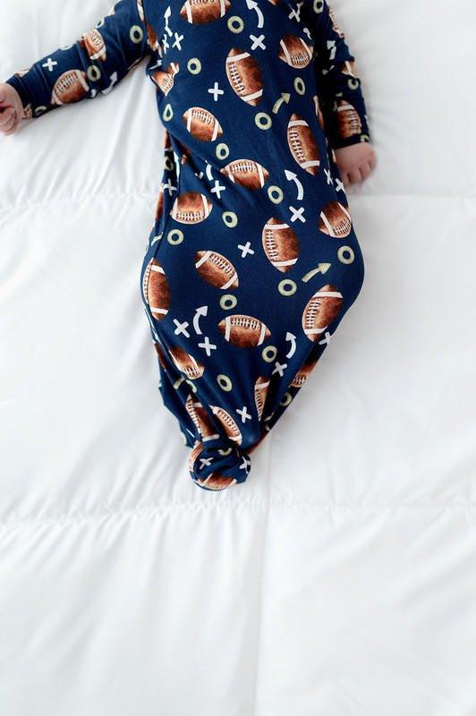 Boy's Bamboo Knotted Gown - Football - Image 3