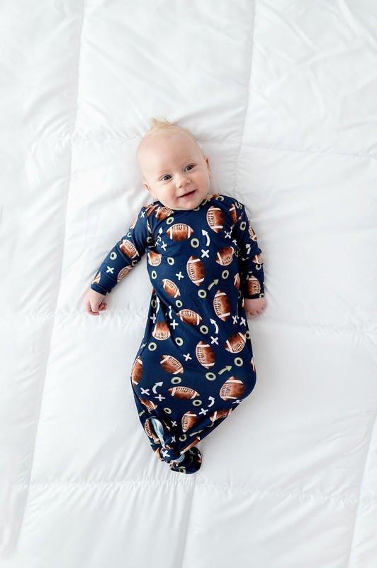 Boy's Bamboo Knotted Gown - Football - Image 4