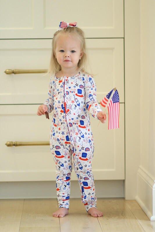 Bamboo Convertible Footie Romper - Fourth of July - Image 3