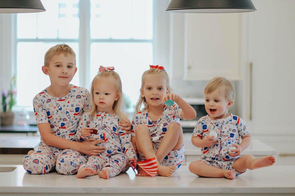 Bamboo Convertible Footie Romper - Fourth of July - Image 4