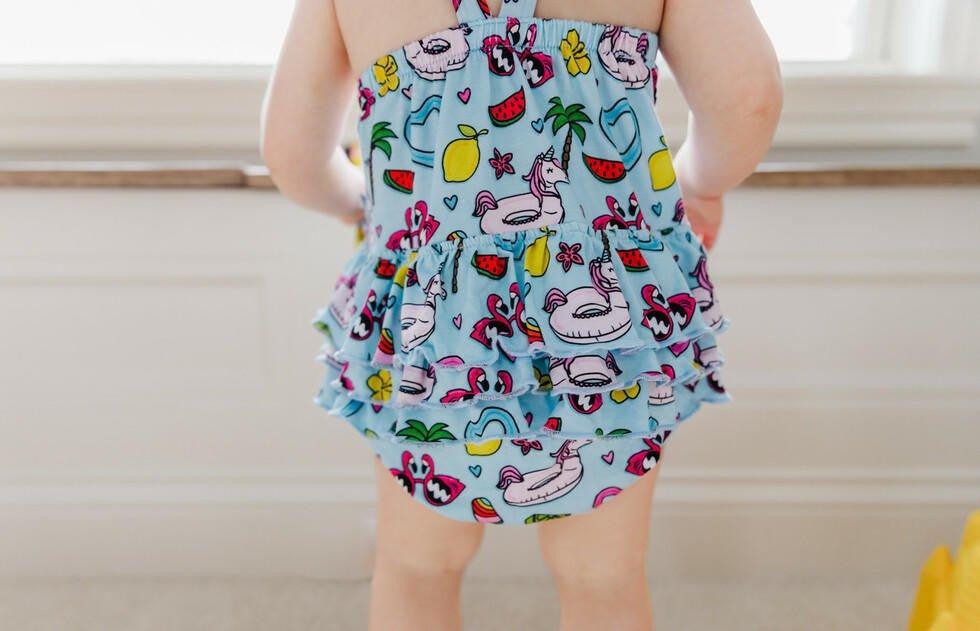 Girl's Bamboo Bubble Romper - It's a Waterful Life - Image 2