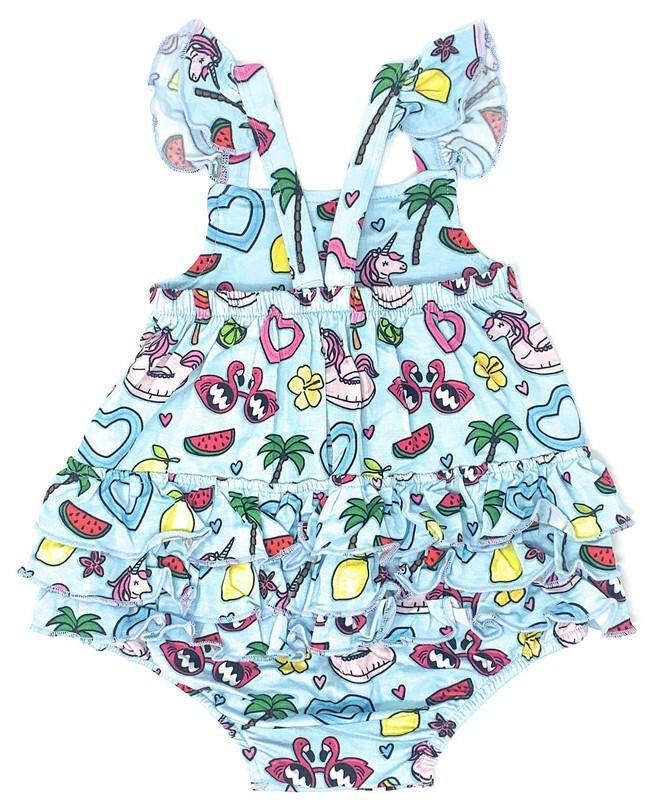Girl's Bamboo Bubble Romper - It's a Waterful Life - Image 3