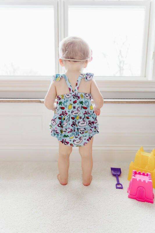 Girl's Bamboo Bubble Romper - It's a Waterful Life - Image 4