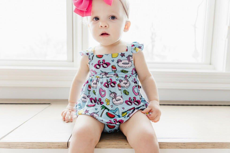 Girl's Bamboo Bubble Romper - It's a Waterful Life - Image 5