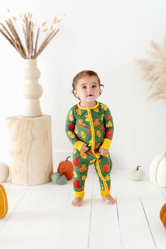 Bamboo Convertible Footie Romper - Leaves - Image 2