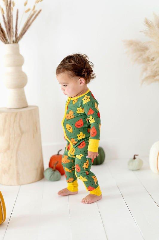 Bamboo Convertible Footie Romper - Leaves - Image 3