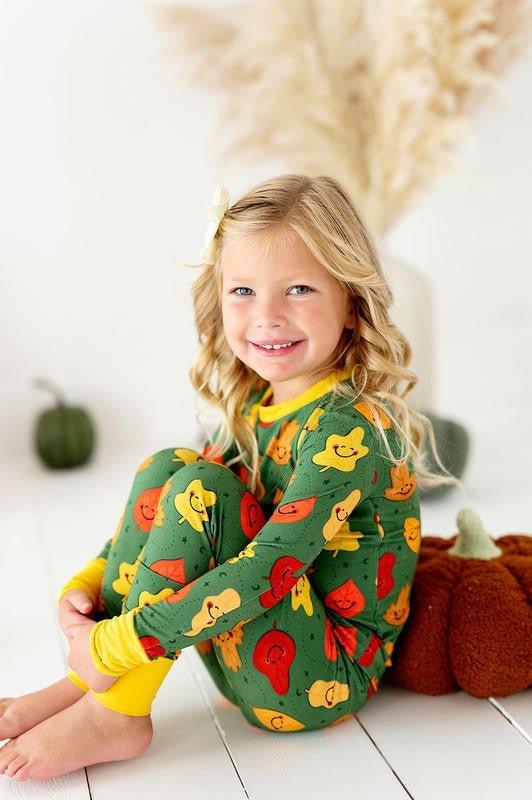 Bamboo Long Sleeve Pajama Set - Leaves - Image 2