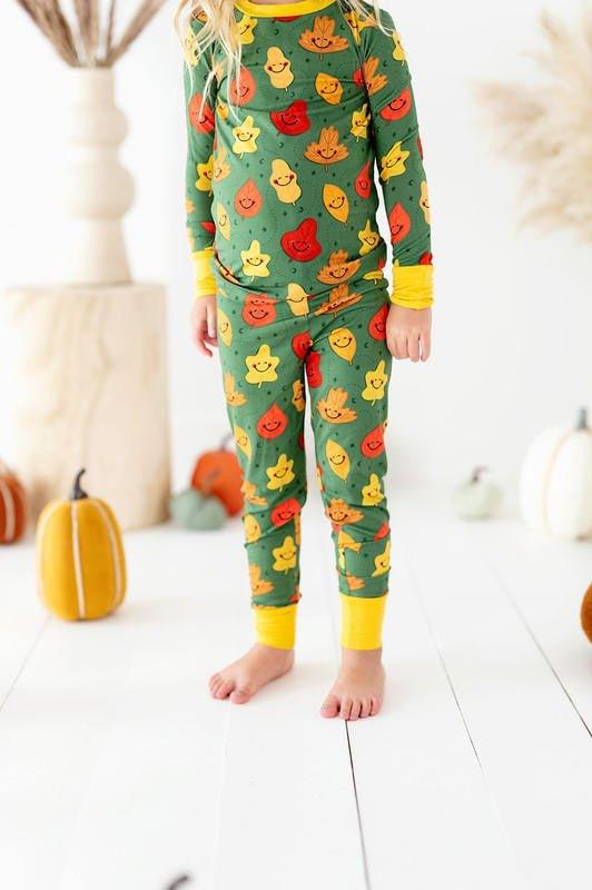 Bamboo Long Sleeve Pajama Set - Leaves - Image 3