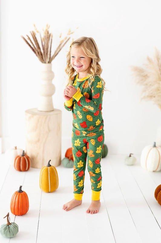 Bamboo Long Sleeve Pajama Set - Leaves - Image 4