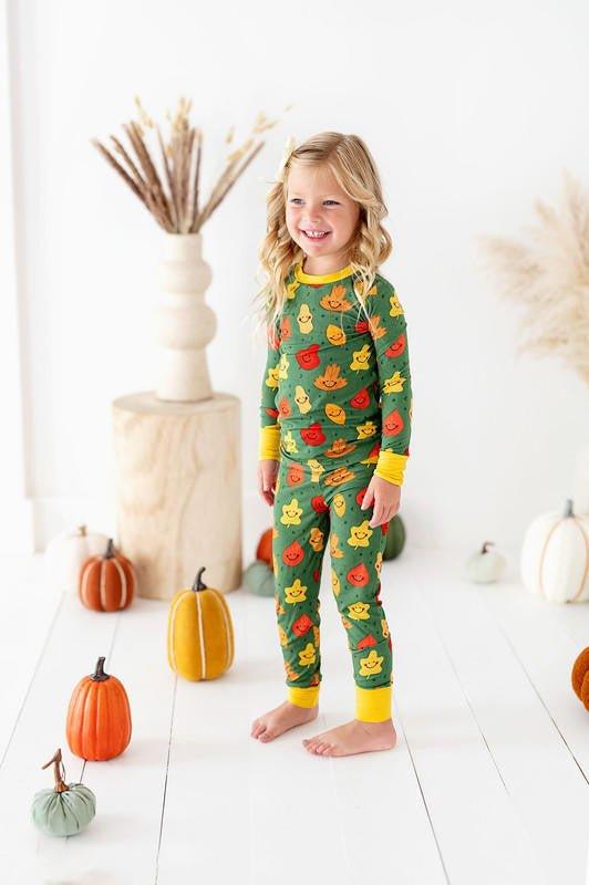 Bamboo Long Sleeve Pajama Set - Leaves - Image 5