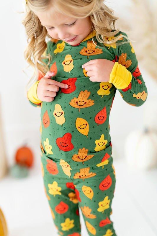 Bamboo Long Sleeve Pajama Set - Leaves - Image 6