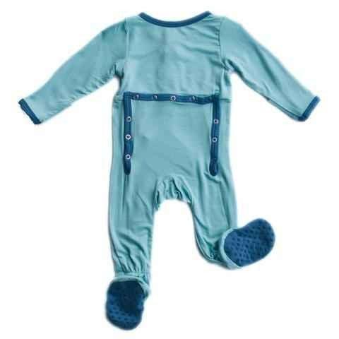 Boys Bamboo Footie Sleeper - Dockside Blue - Image 2