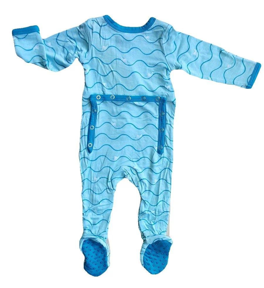 Boy's Bamboo Footie Sleeper - Paper Boats - Image 2