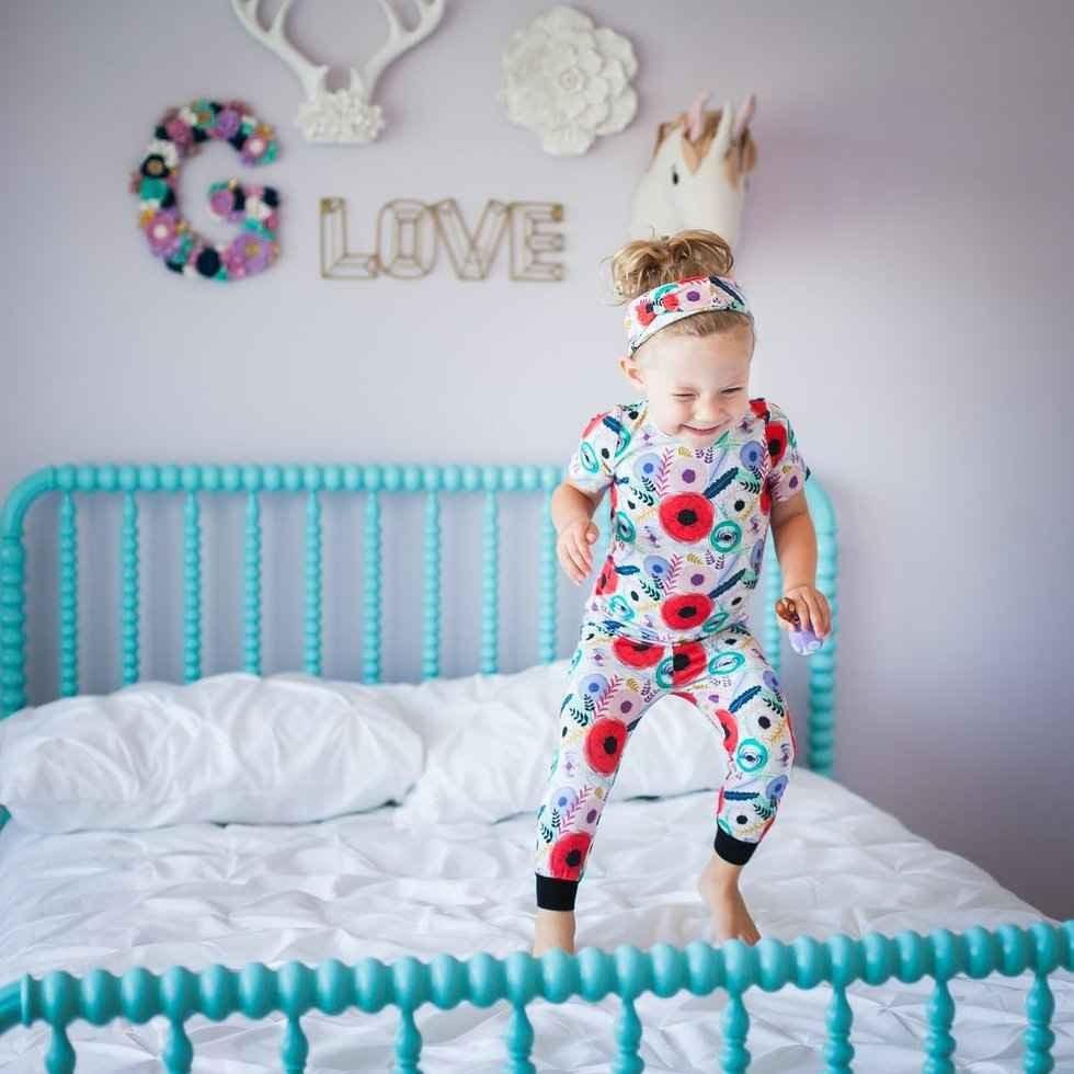 Bamboo Long Sleeve Girl's Pajama Set, Princess Poppy - Image 2