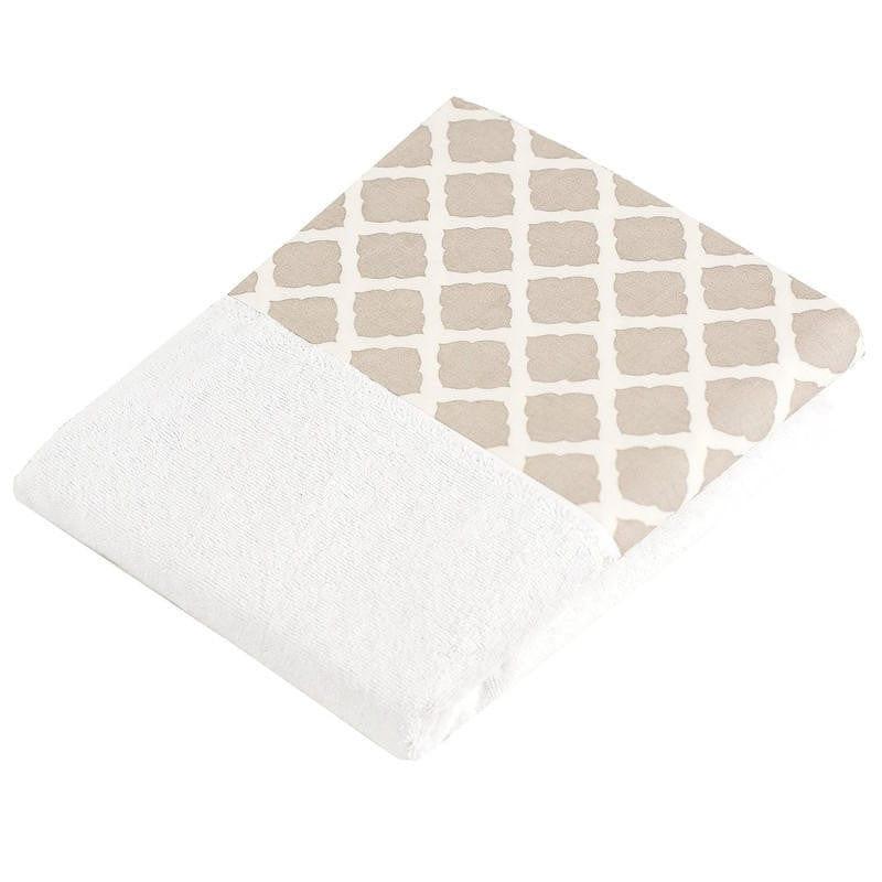 Ben & Noa Cotton Percale Changing Pad Cover - Linen Lattice