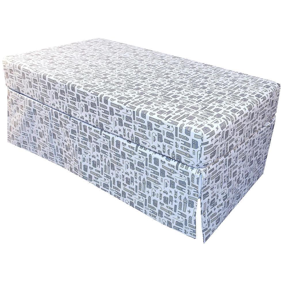 Ben & Noa Cotton Percale Crib Skirt - Blue City - Image 2