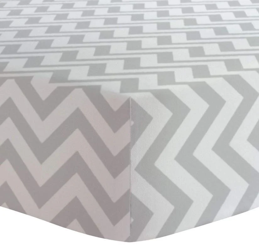 Cotton Flannel Changing Pad Cover, Grey Chevron - One Size