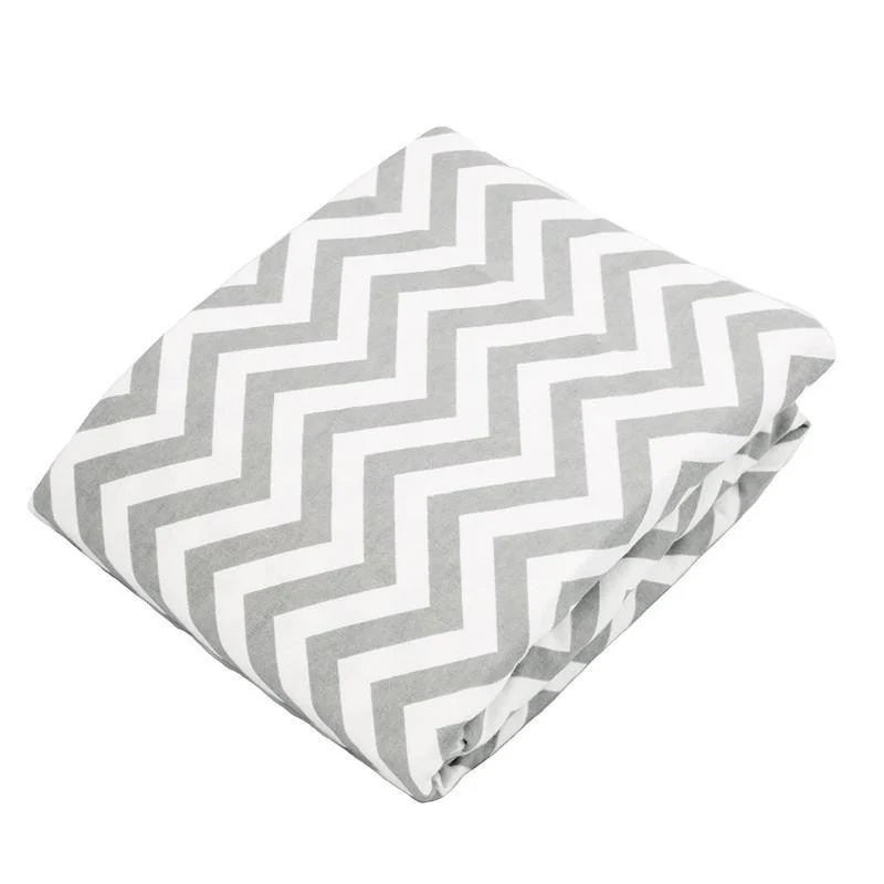 Cotton Flannel Changing Pad Cover, Grey Chevron - One Size - Image 3