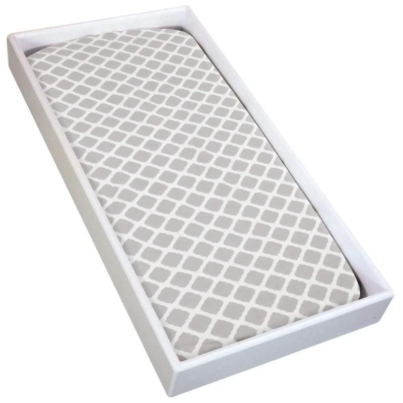 Cotton Flannel Changing Pad Cover, Grey Lattice - One Size - Image 2
