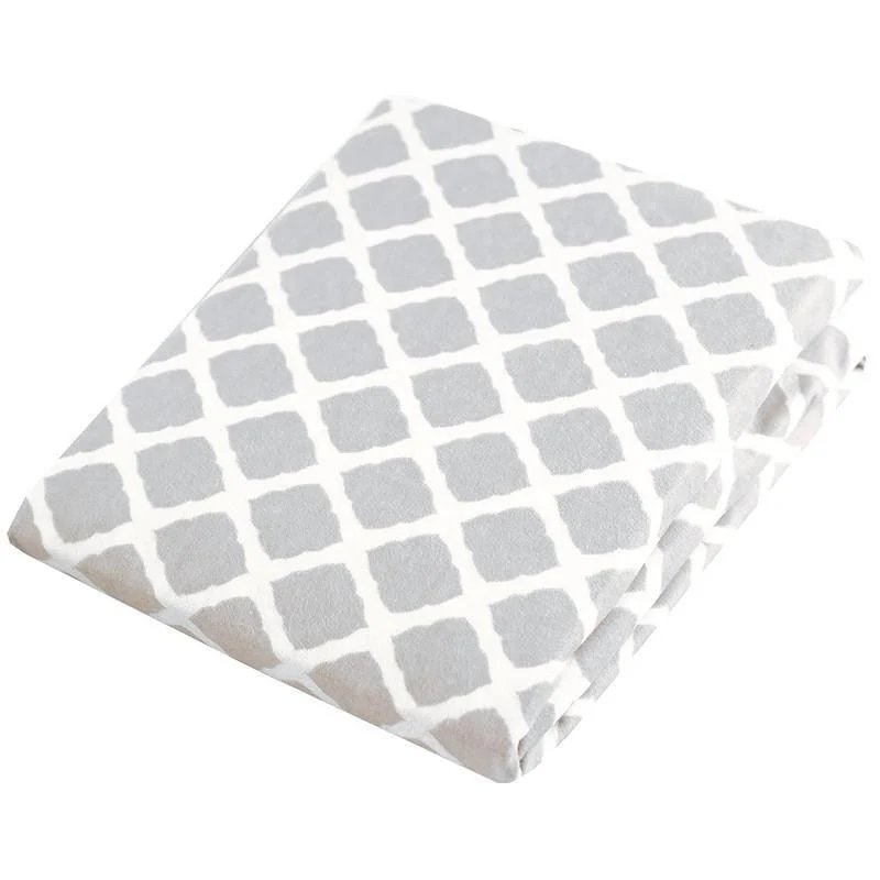 Cotton Flannel Changing Pad Cover, Grey Lattice - One Size - Image 3