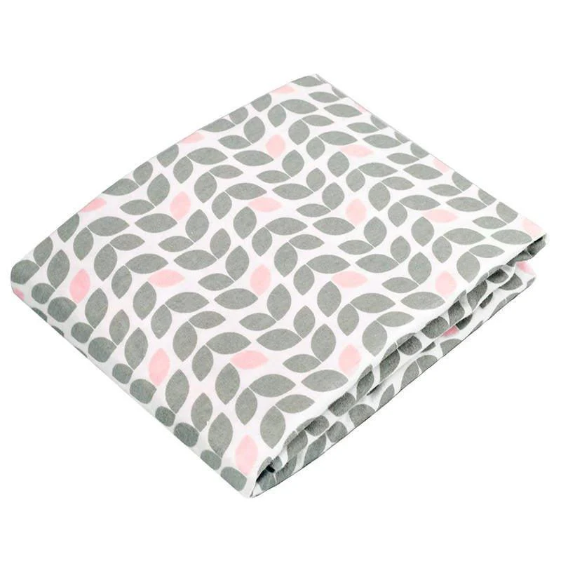 Girl's Cotton Flannel Changing Pad Cover, Grey Petal - One Size - Image 3