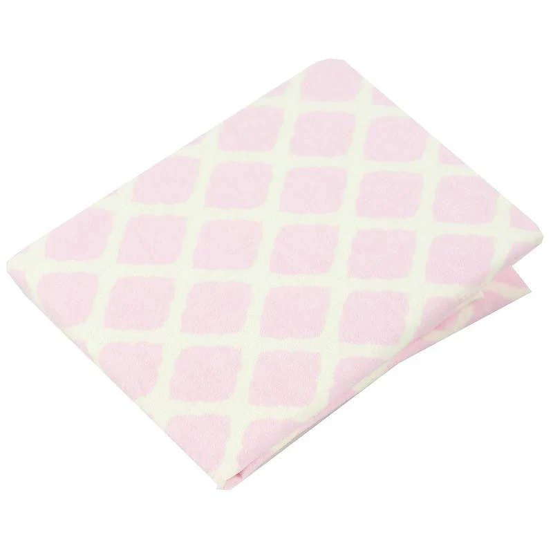 Girl's Ben & Noa Cotton Flannel Changing Pad Cover - Pink Lattice