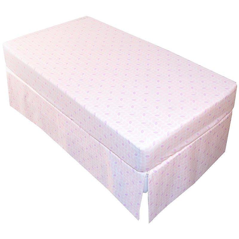 Ben & Noa Cotton Percale Crib Skirt - Pink Petals - Image 2