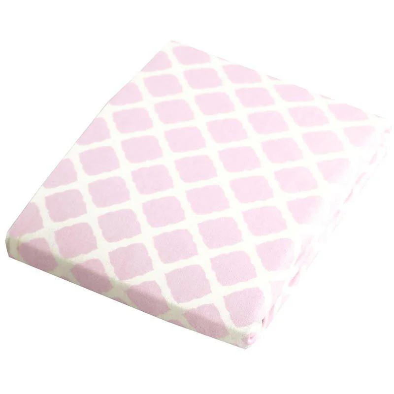 Girl's Cotton Flannel Changing Pad Cover, Pink Lattice - One Size - Image 2