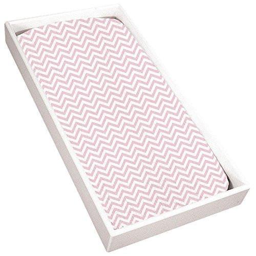 Girl's Cotton Terry Changing Pad Cover, Pink Chevron - One Size - Image 2