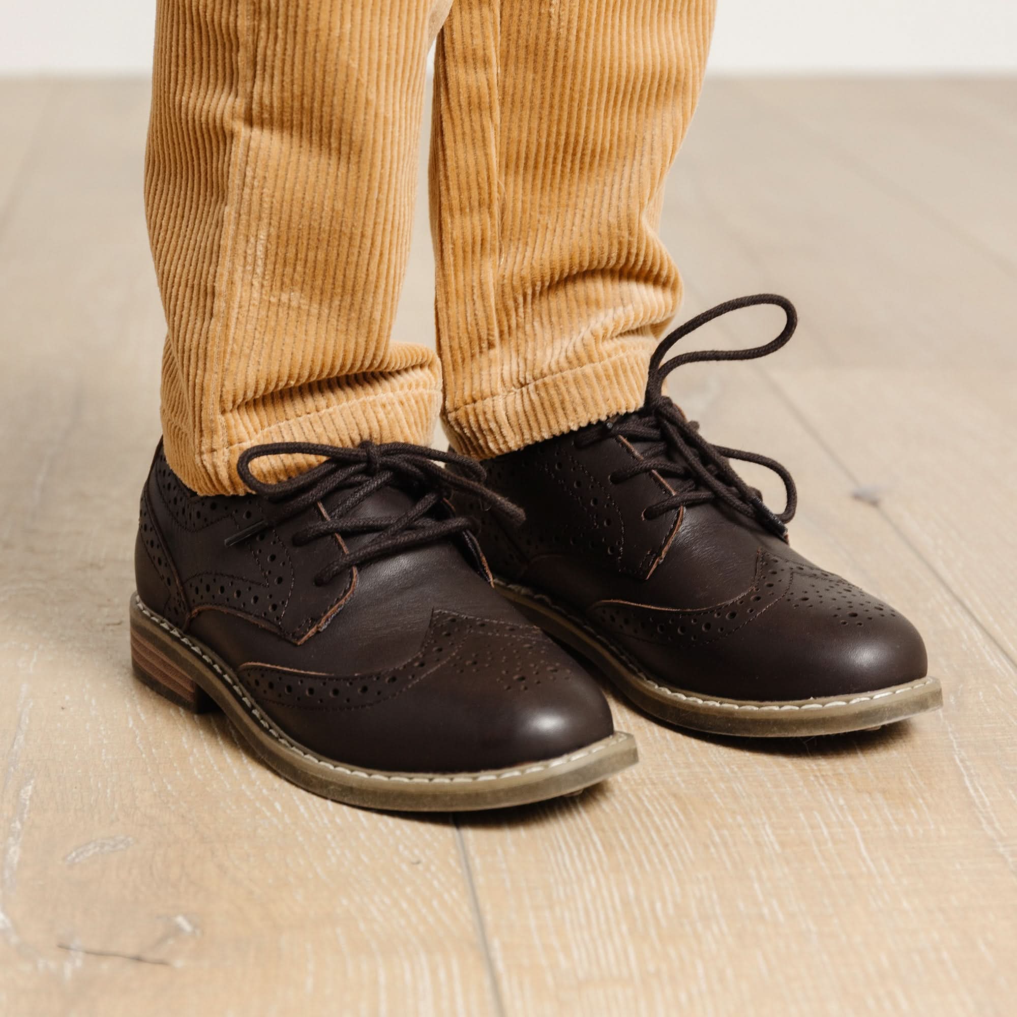 Leather Wingtip Oxford - Dark Brown - Image 5