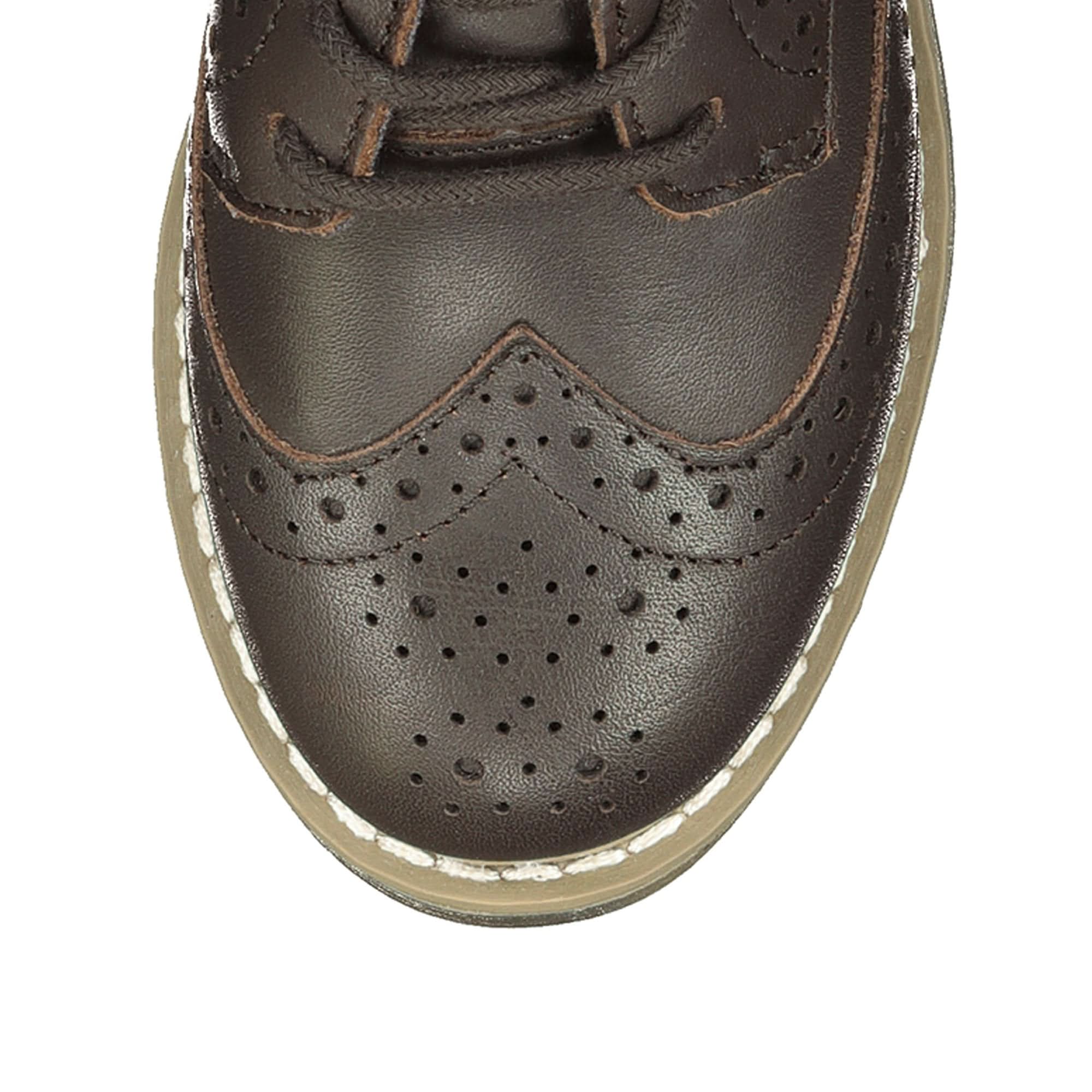 Leather Wingtip Oxford - Dark Brown - Image 7