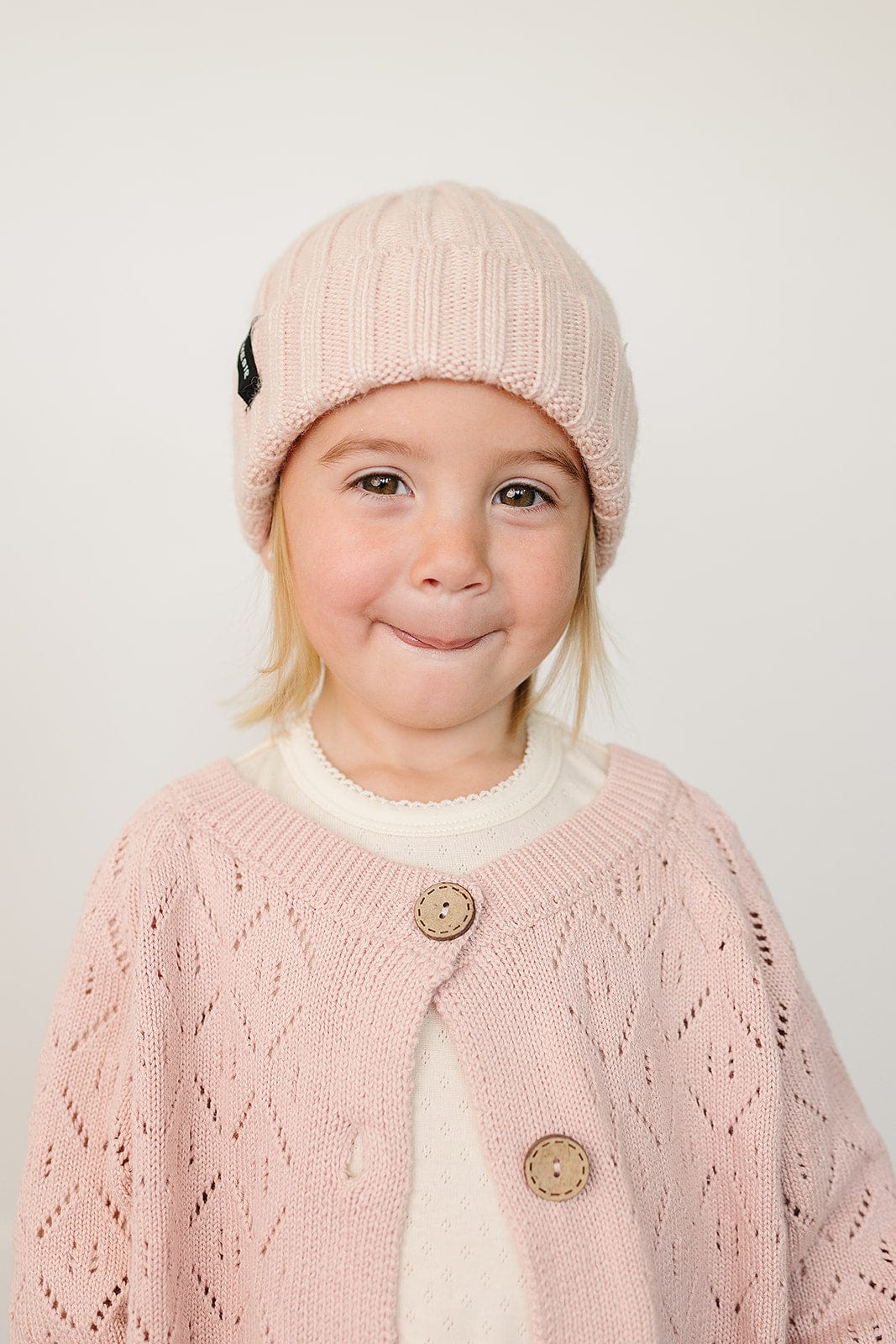 Light Pink Chunky Knit Beanie - Image 4
