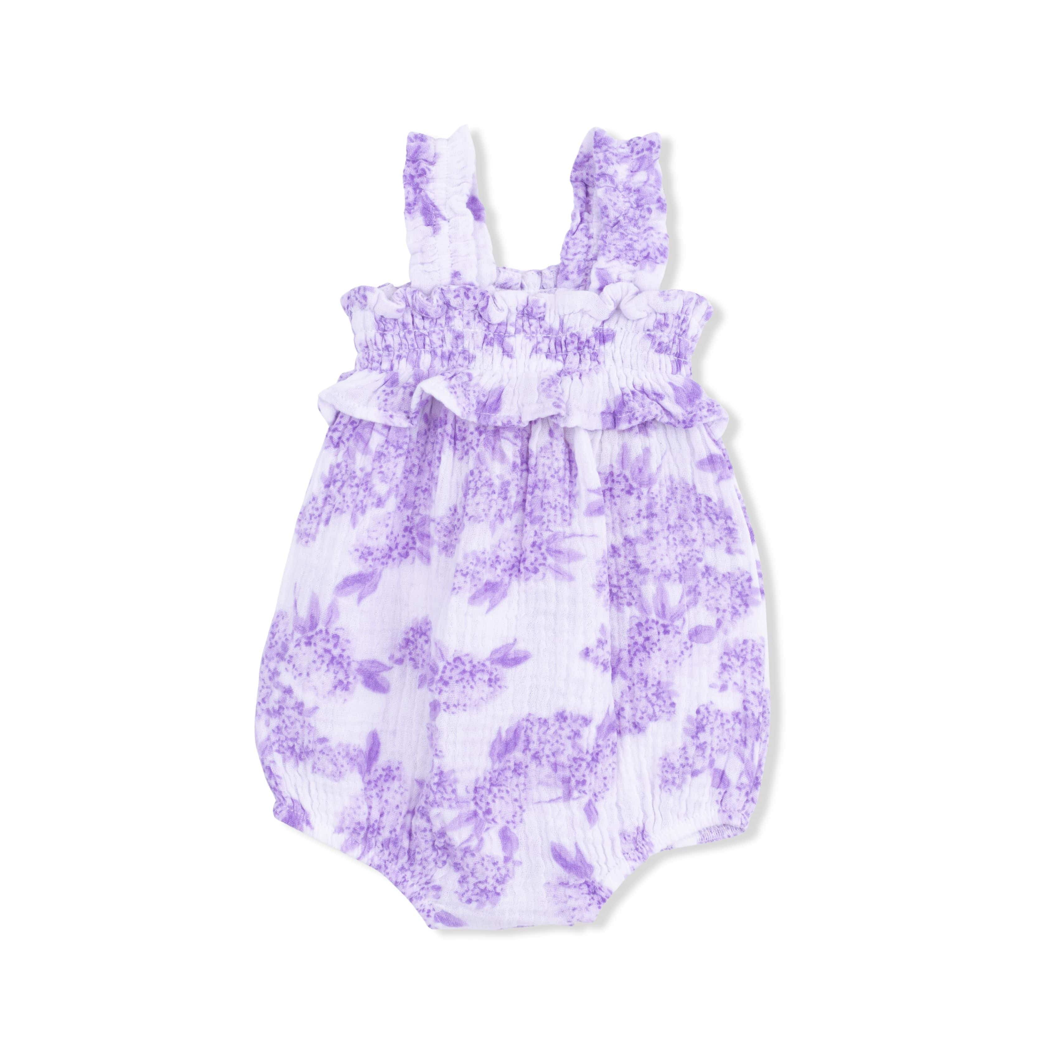 Ruffly Strap Bubble Romper - Lilac Floral - Image 2